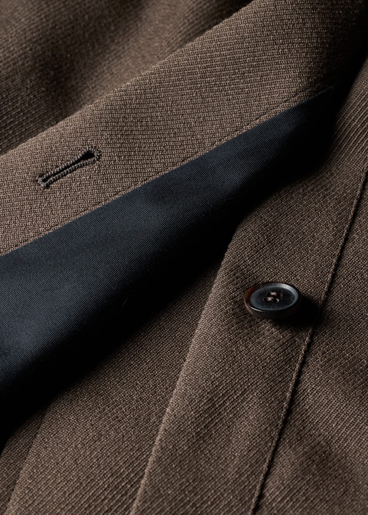 Men's Oversized Brown Wool-Twill Double-Breasted Coat