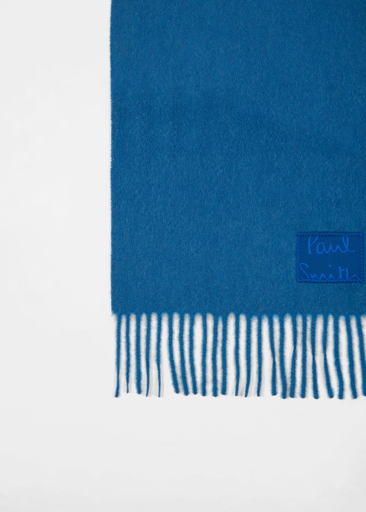 Blue Cashmere Logo Scarf