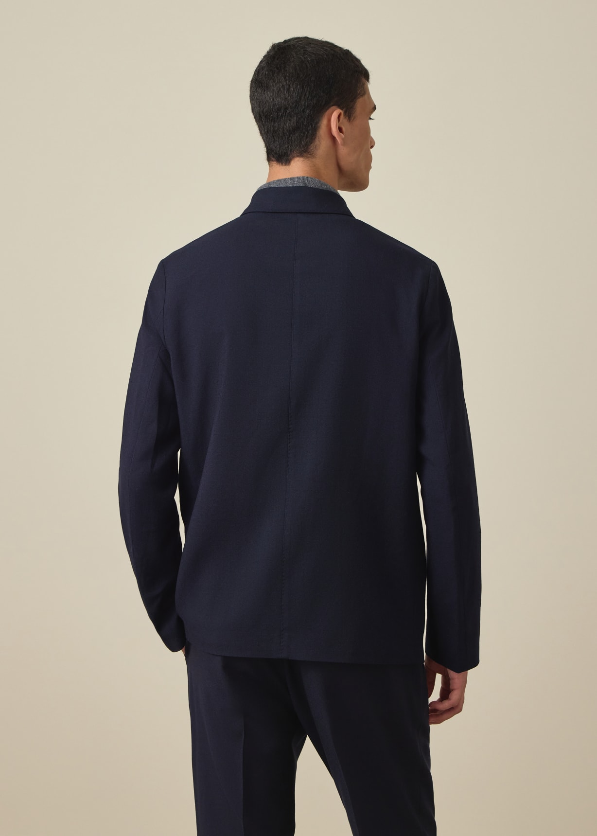 Paul Smith ダークブルー 2ピーススーツ ウール混紡 Navy Two-Ply Hopsack Wool Work Jacket