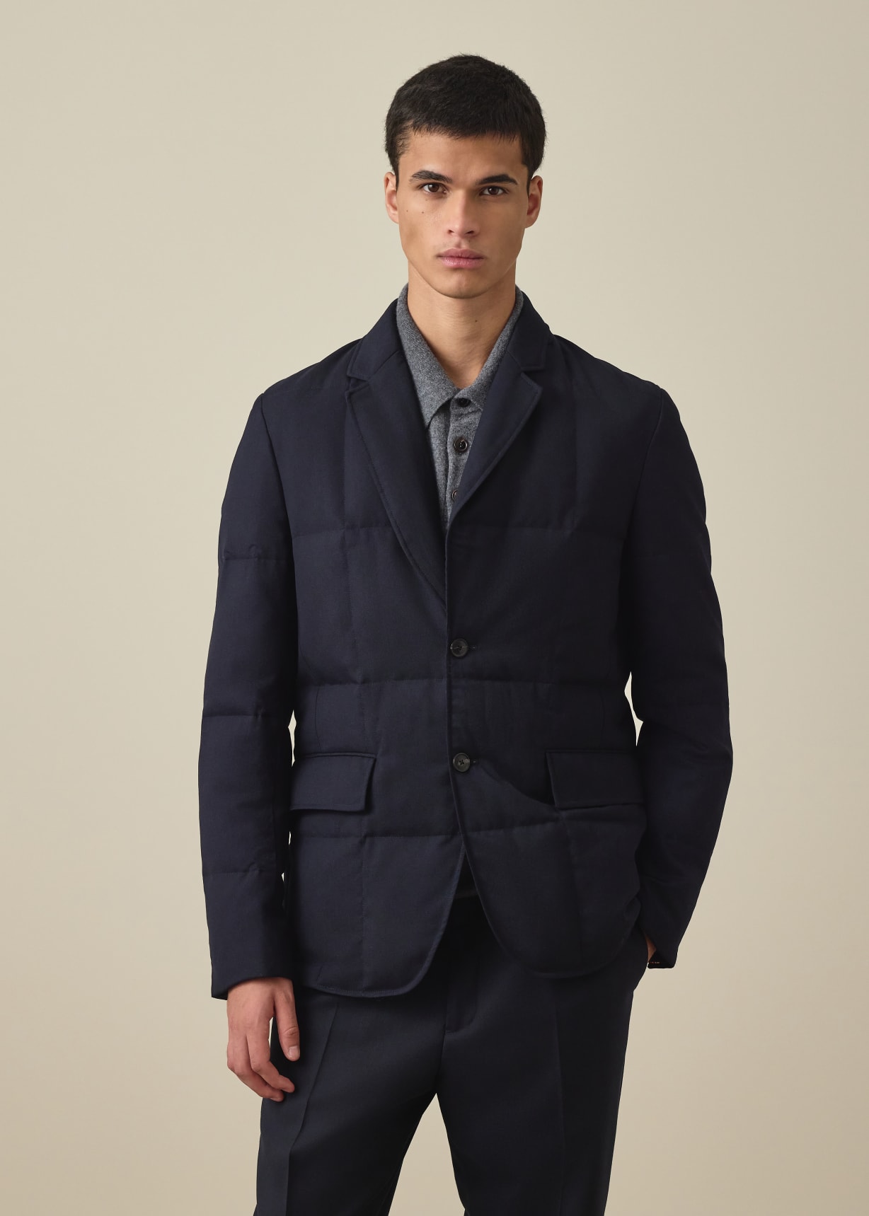 Men's Navy Blue Quilted ' A Suit To Travel In' Blazer