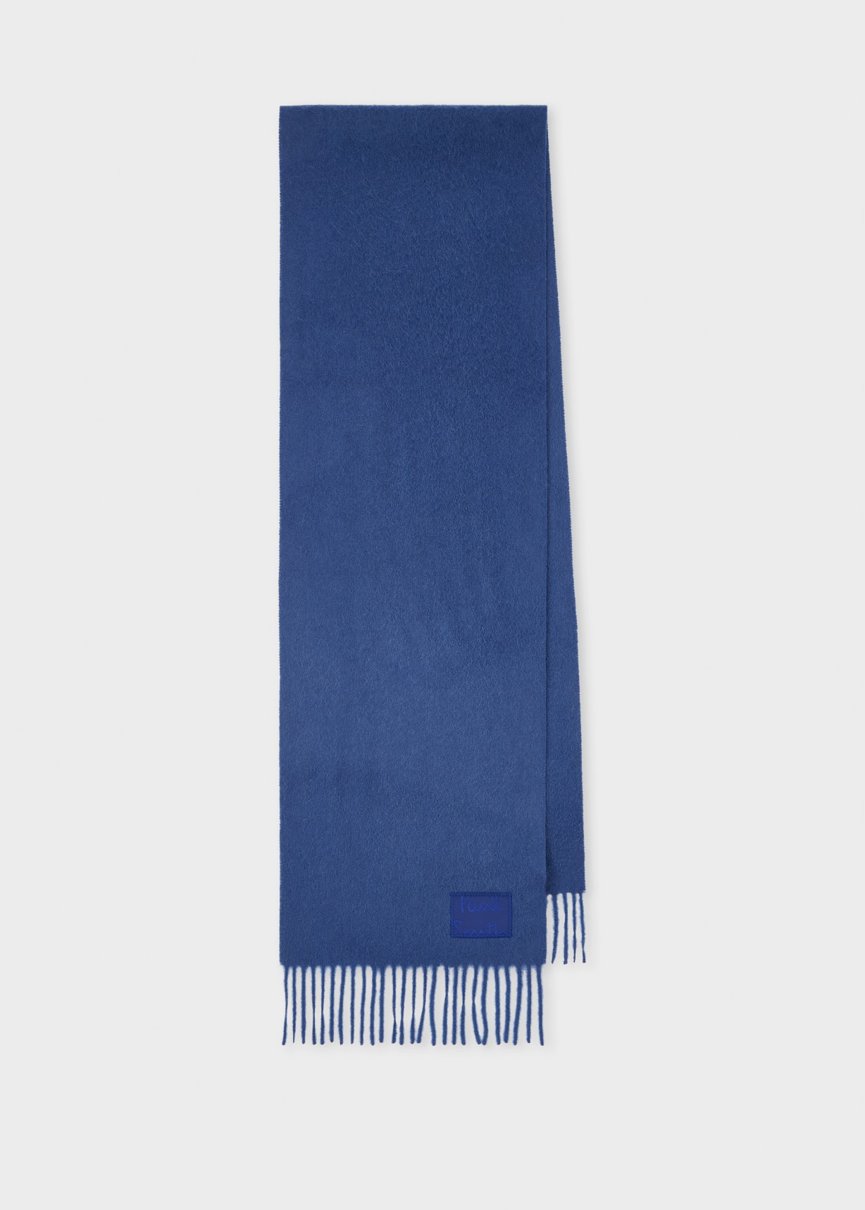 Blue Cashmere Logo Scarf