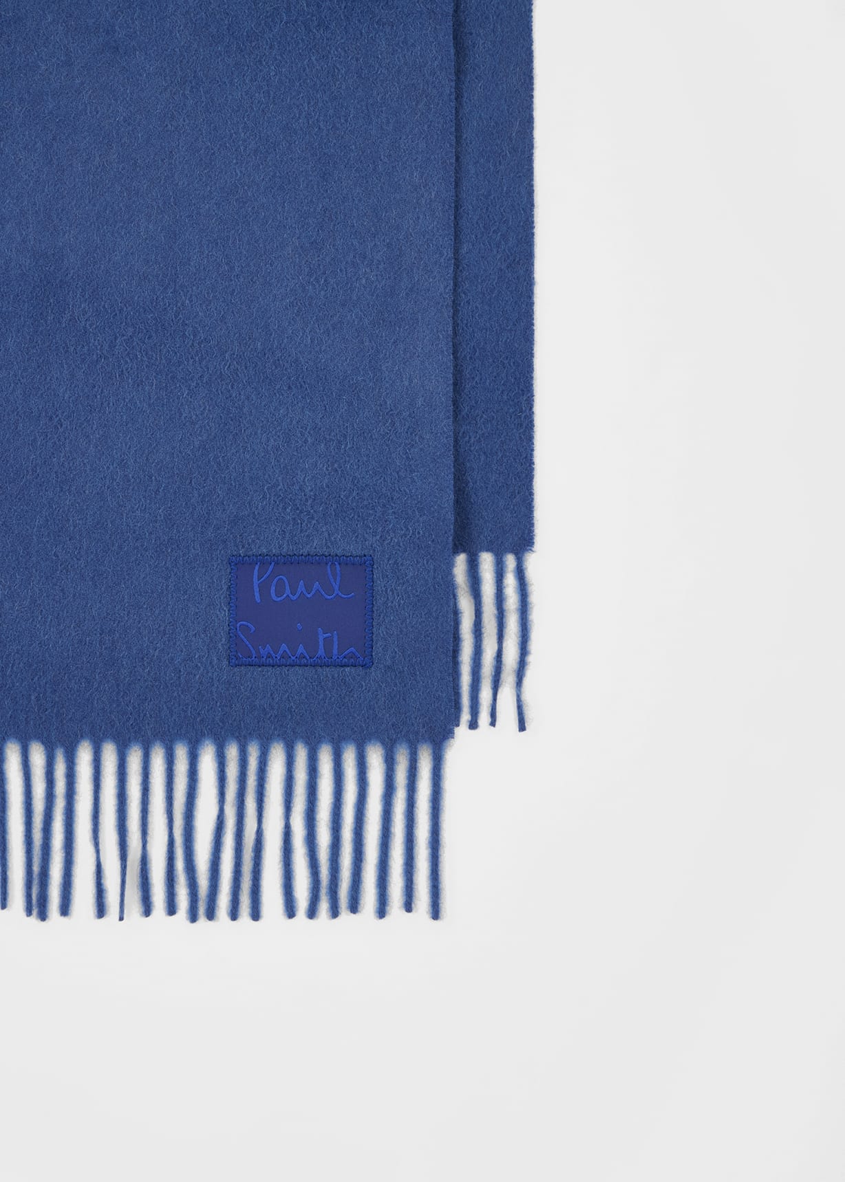 Blue Cashmere Logo Scarf
