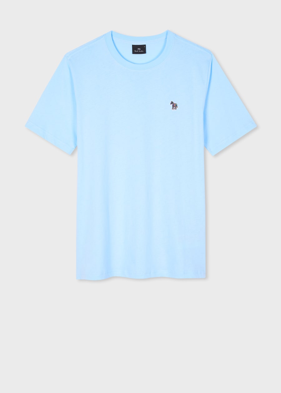 Men's Navy Cotton Zebra Logo T-Shirt
