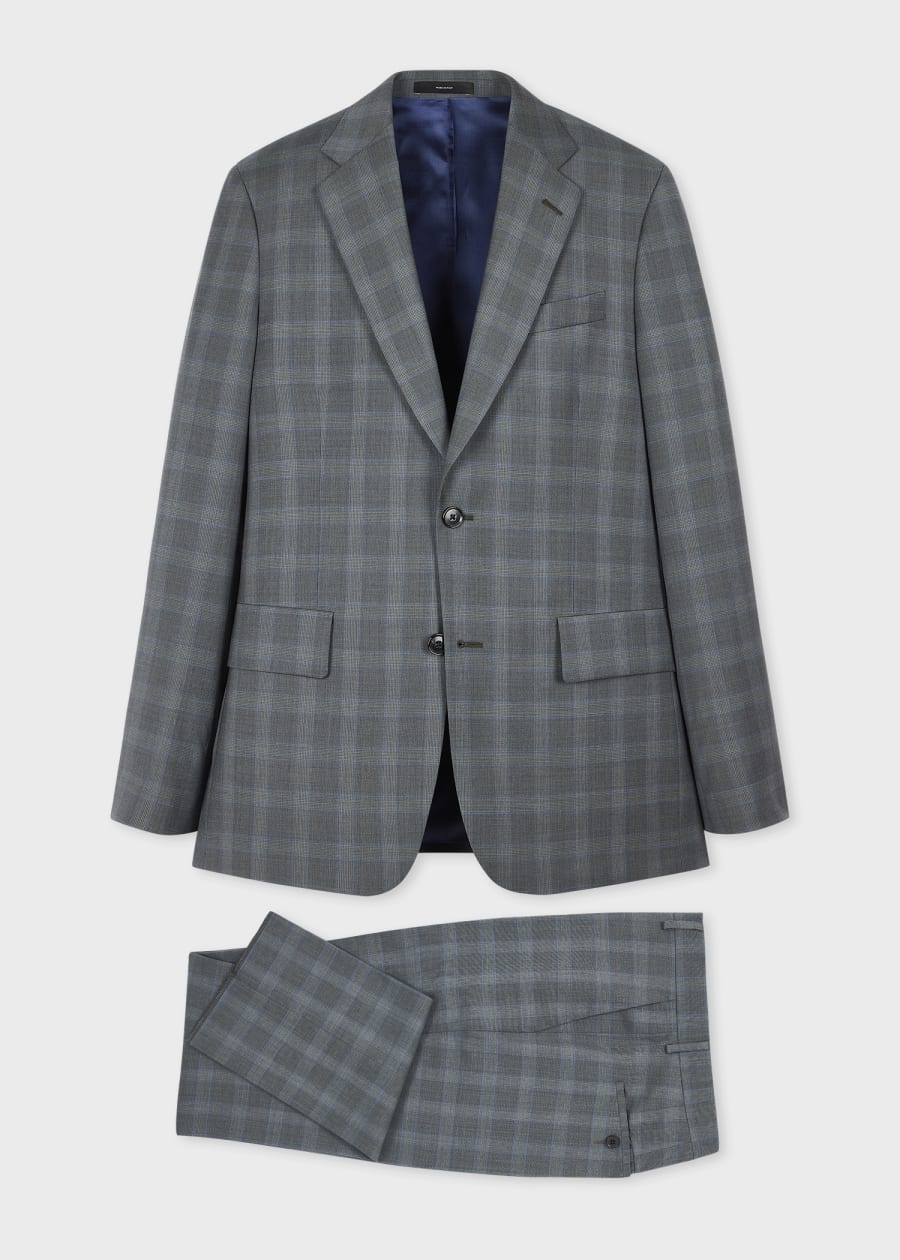 Paul Smith SOHO FIT ビジネススーツ　Ｌ　グレー　チェック The Soho - Tailored Fit Grey Check Wool Suit