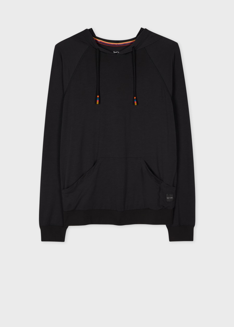 Men's Dark Navy Cotton Zip-Front Zebra Logo Hoodie