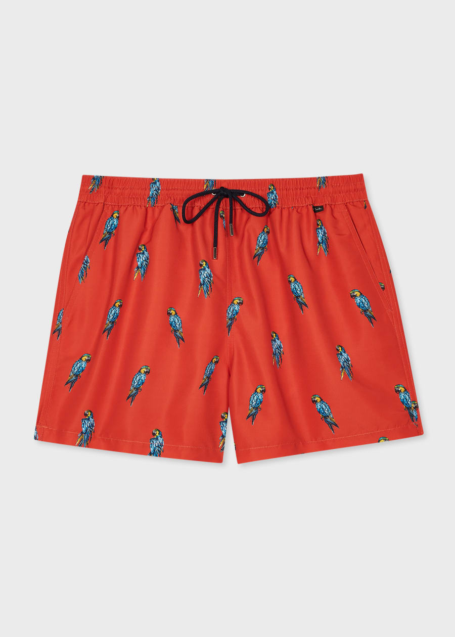 Men's Burnt Orange Zebra Logo Swim Shorts