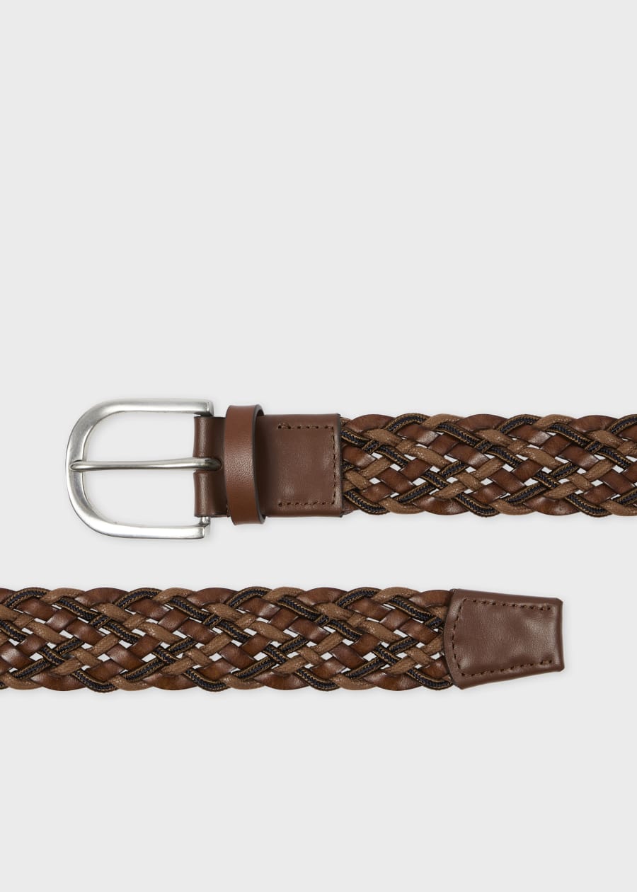 Men's Chocolate Brown Leather Double Keeper Classic Suit Belt