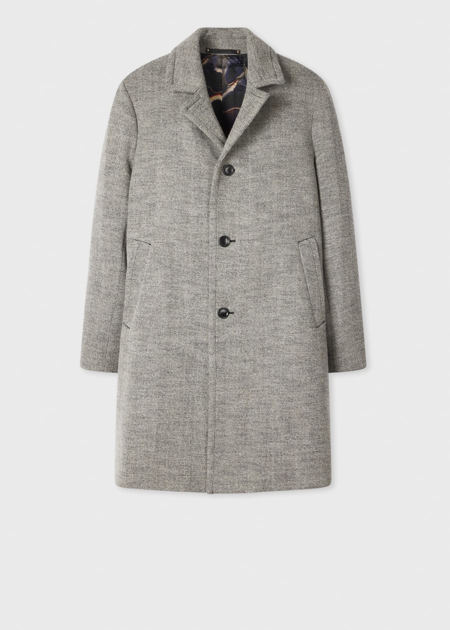 Men's Taupe Wool-Cashmere Double-Breasted Overcoat