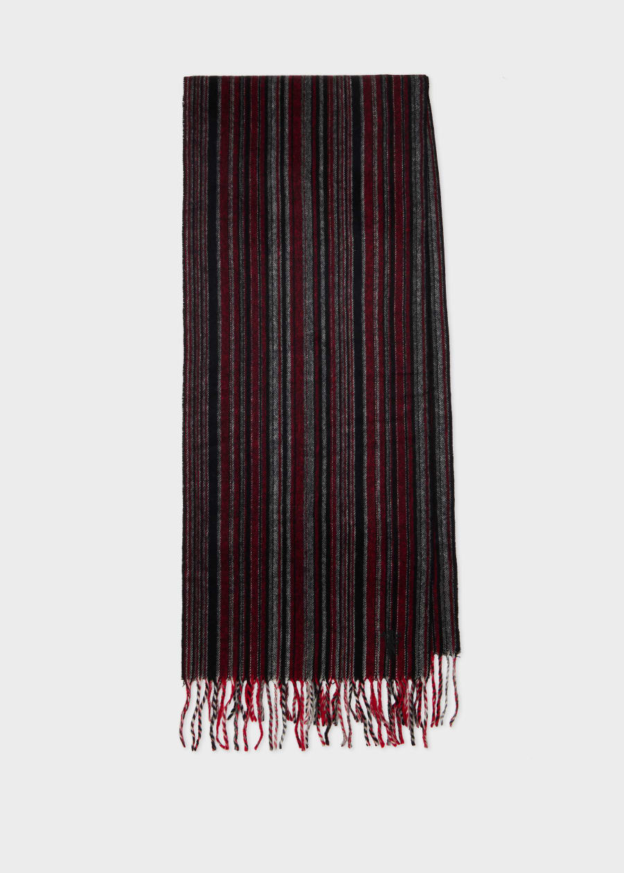 Men's Navy Lambswool Zebra Scarf