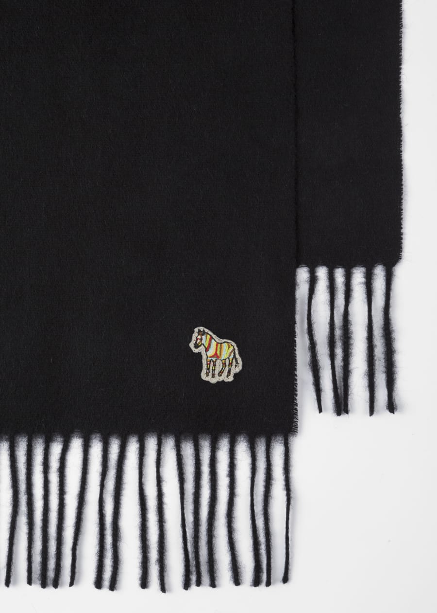 Men's Navy Lambswool Zebra Scarf
