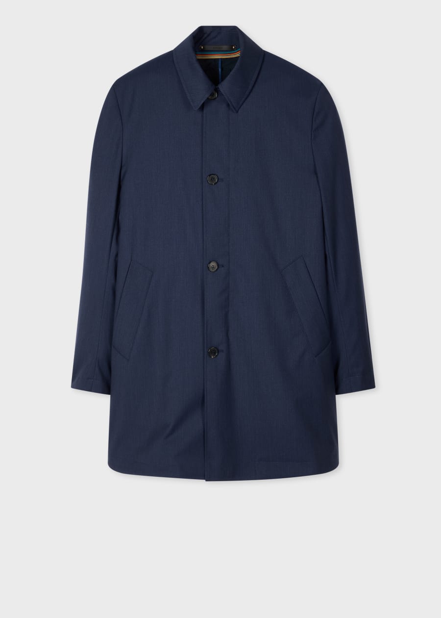 Men's Navy Wool-Cashmere Epsom Coat