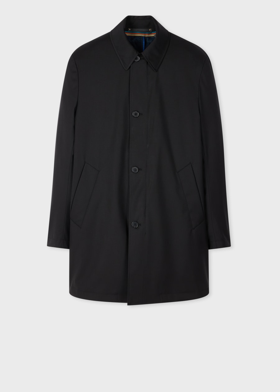 Men's Navy Wool-Cashmere Epsom Coat