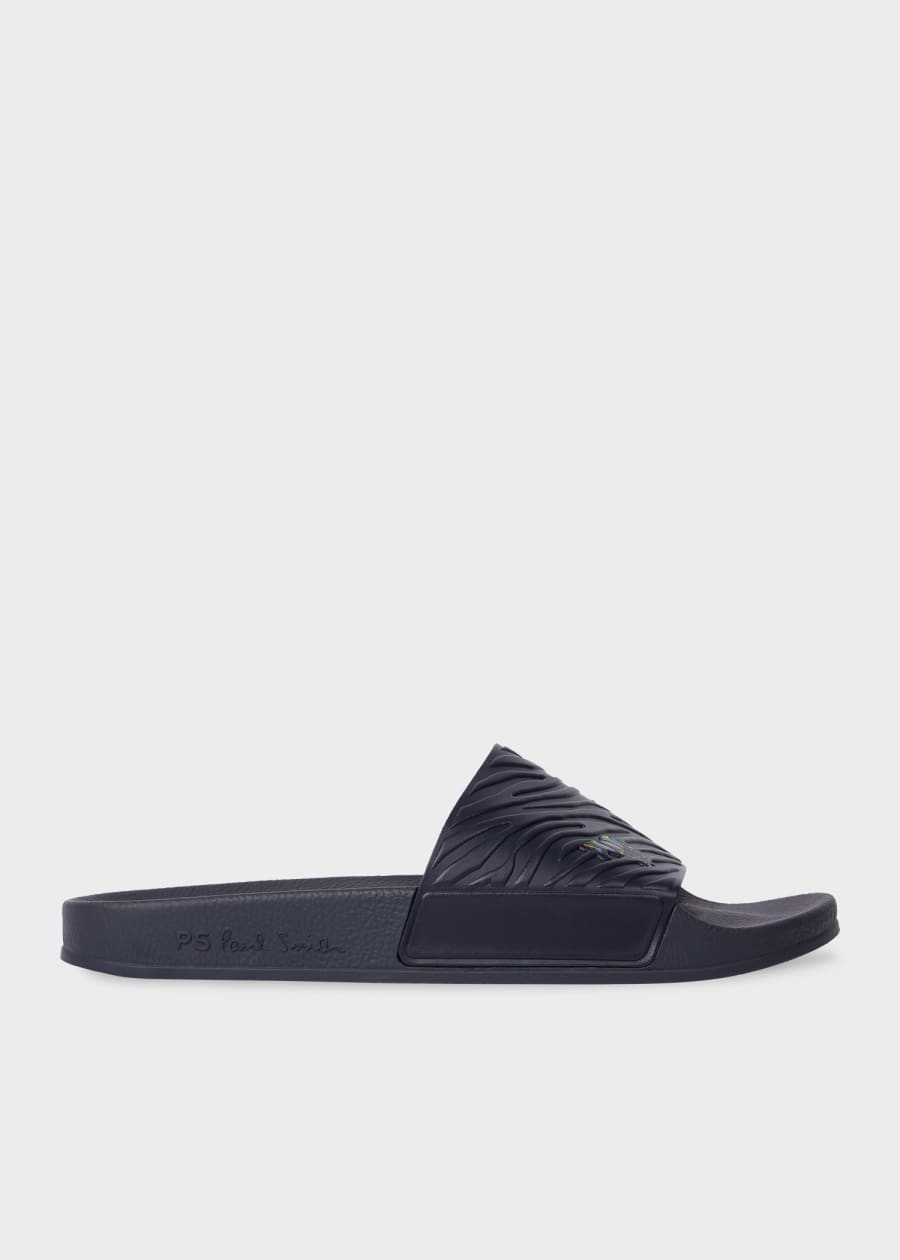 Black 'Sports Stripe' 'Zed' Slides
