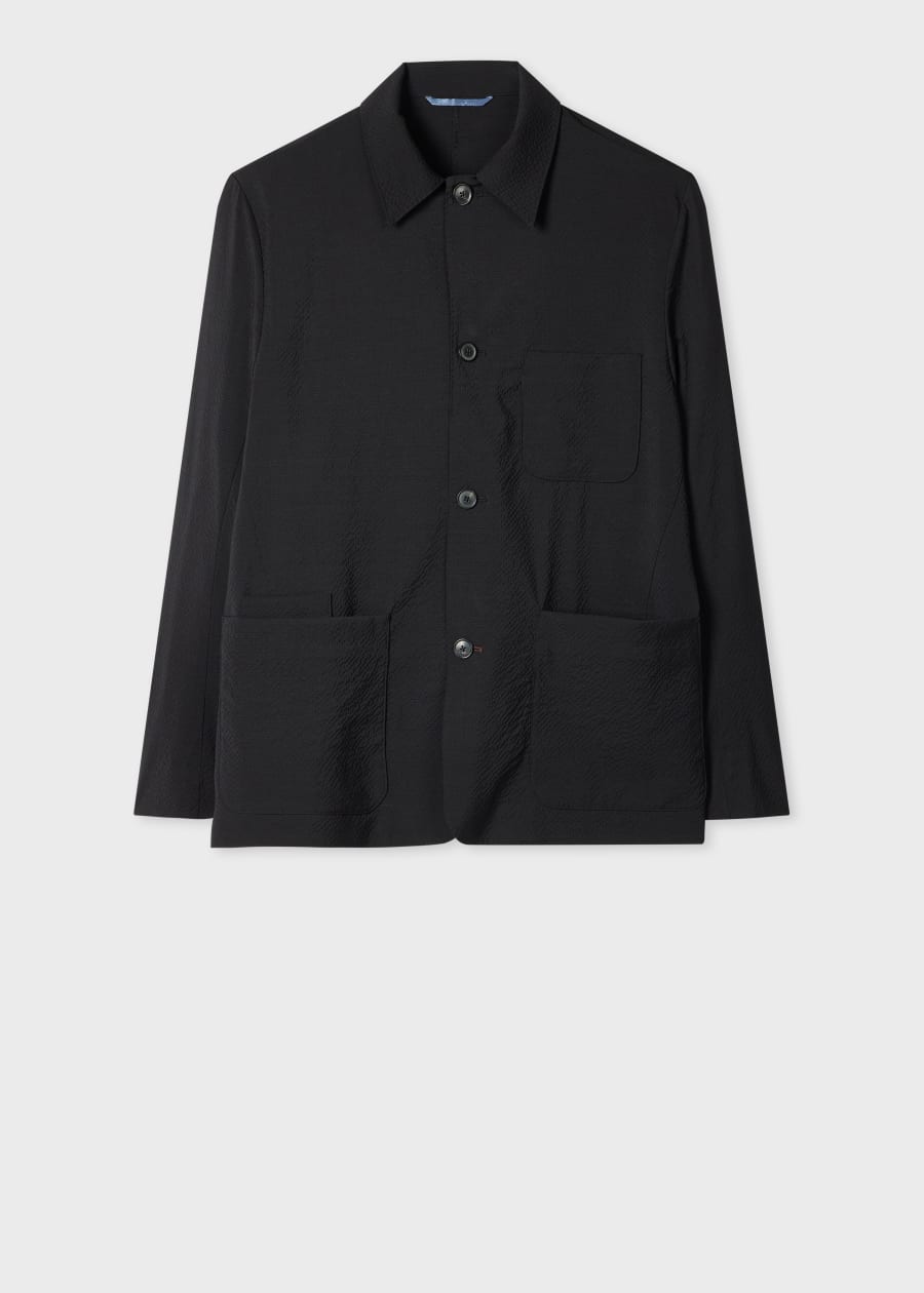 Men's Khaki Cotton-Twill 'Stitch Stripe' Work Jacket