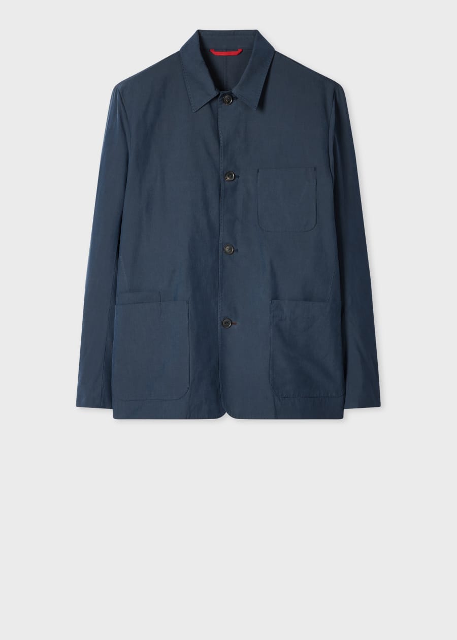 Men's Khaki Cotton-Twill 'Stitch Stripe' Work Jacket