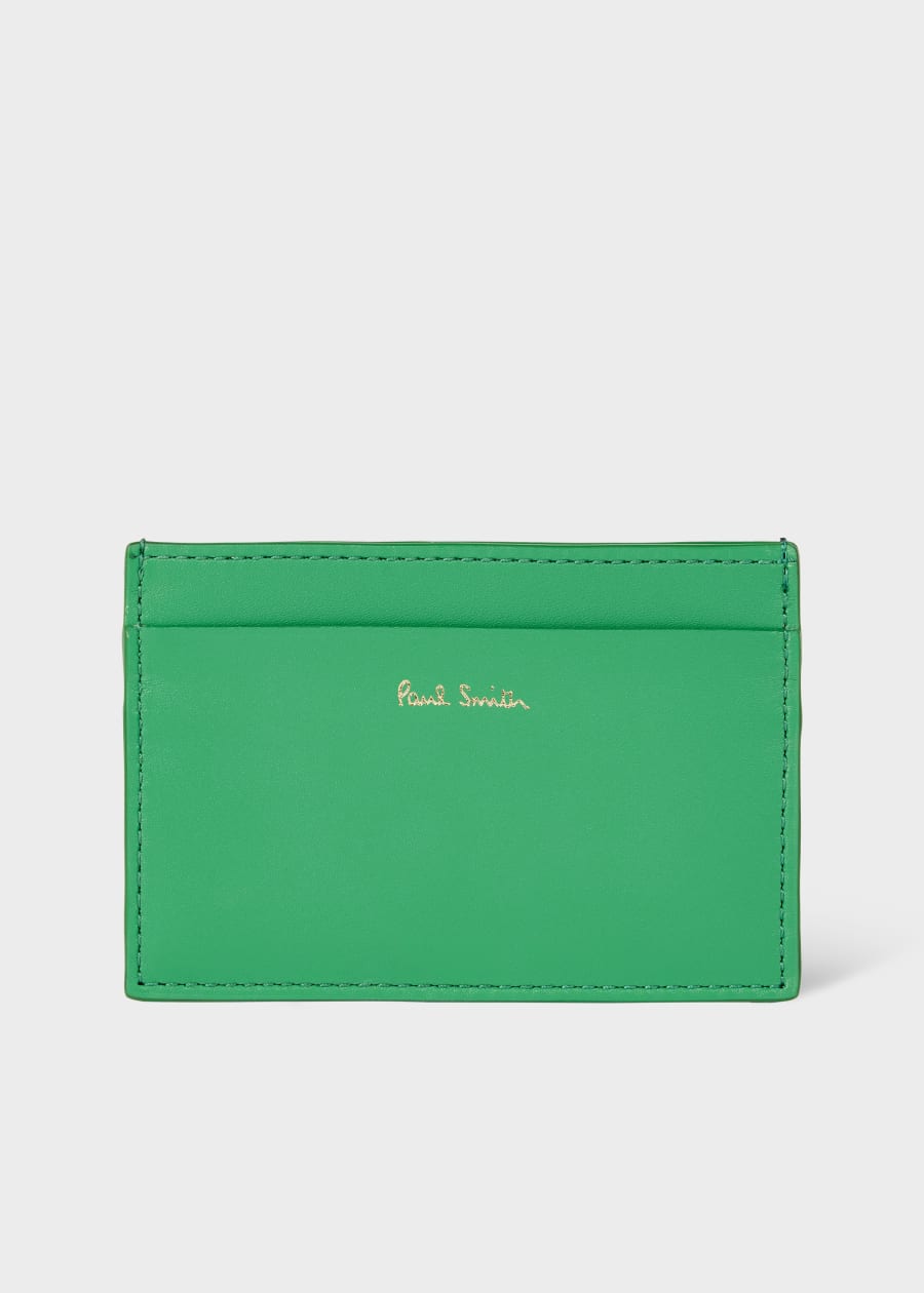 Black 'Signature Stripe' Leather Card Holder