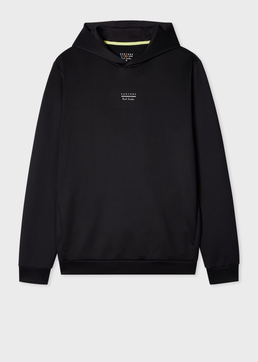 Paul Smith フーディサイズL 黒 Men's Black Cotton Zip-Front Zebra Logo Hoodie
