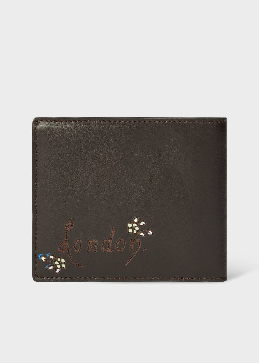 Men's Black Grained Leather Compact Billfold Wallet