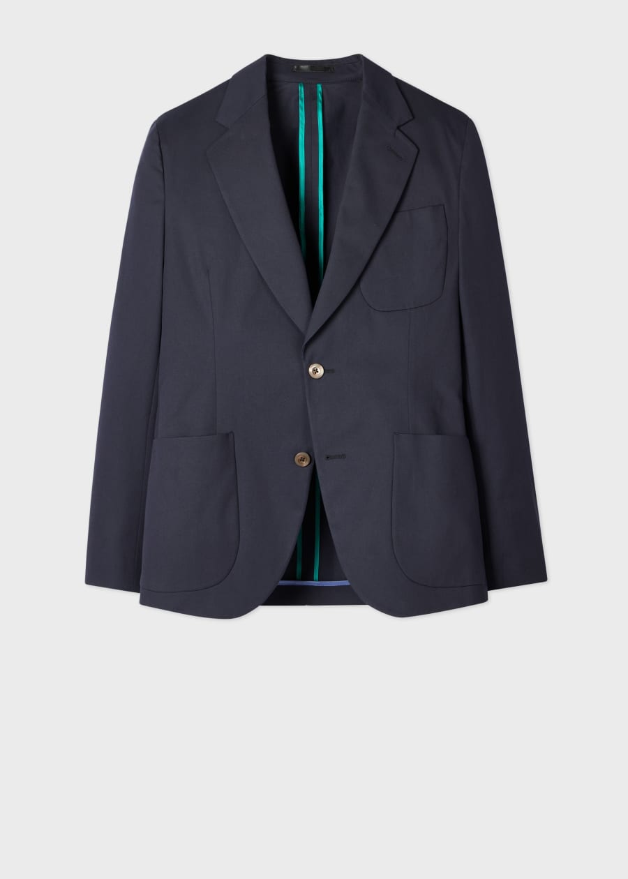 Navy Linen Two-Button Blazer Paul Smith