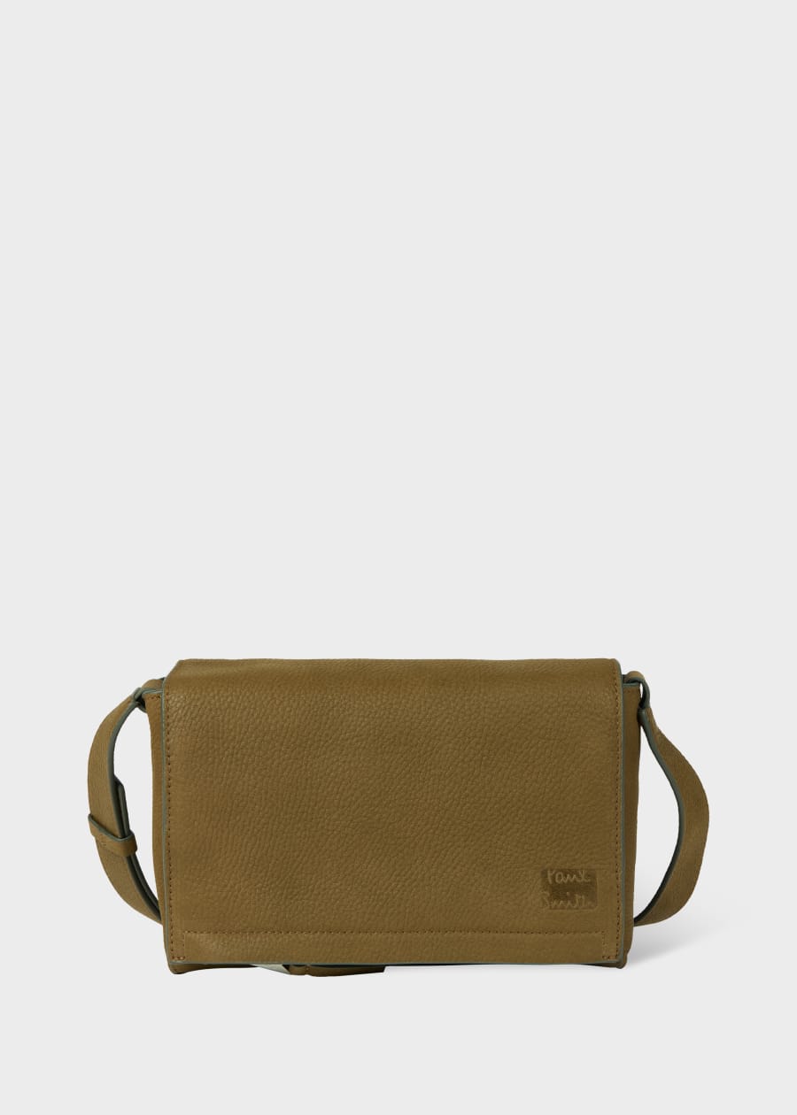 小物 Paul smith Dark Brown Leather 'Shadow Stripe' Cross-Body Bag