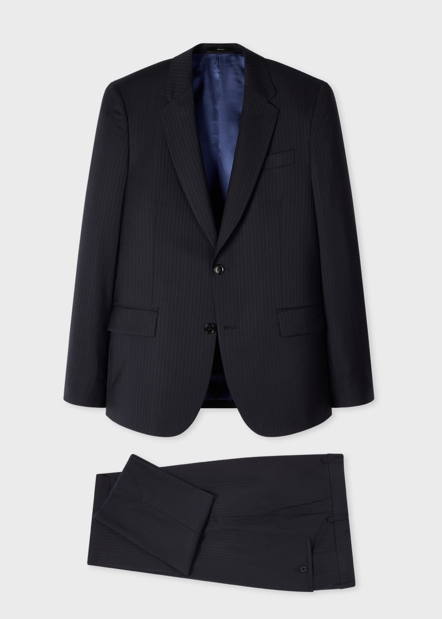 Paul Smith SOHO FIT ストライプ スーツ ネイビー The Soho - Tailored-Fit Navy Wool 'A Suit To Travel In'