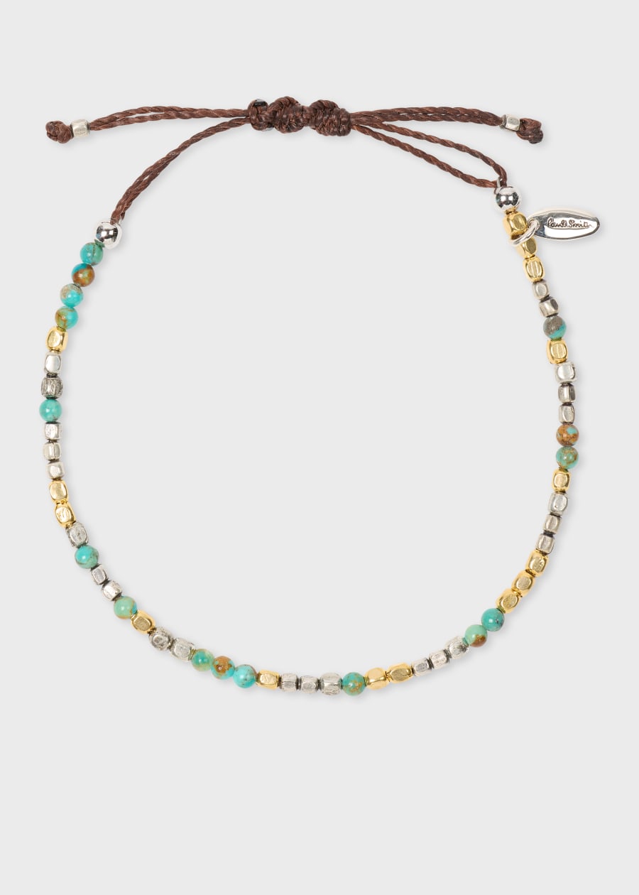 Tan Two-Tone Braided Leather Bracelet