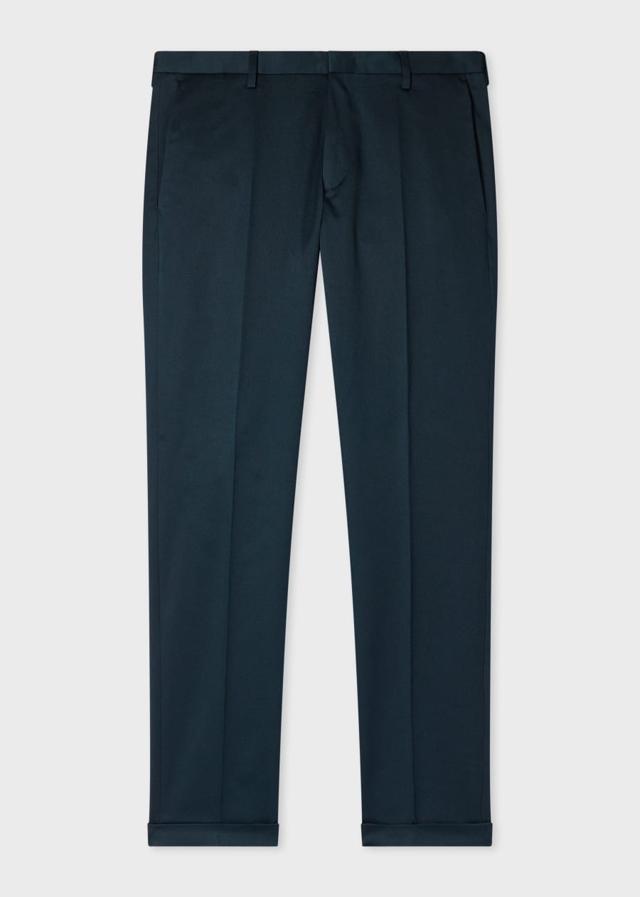 Paul Smith スラックス ネイビー Dark Navy Cotton Wide-Leg Chinos