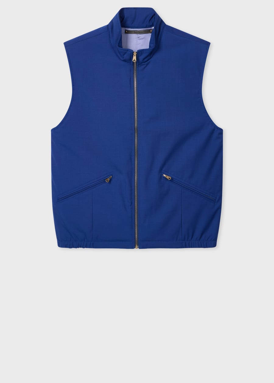 Men's Black Mixed Media Gilet