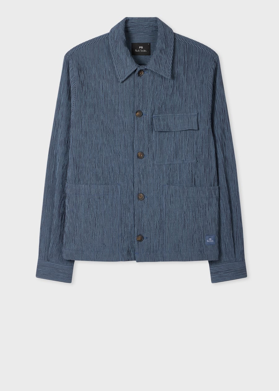Men's Khaki Garment-Dyed Stretch-Cotton Chore Jacket