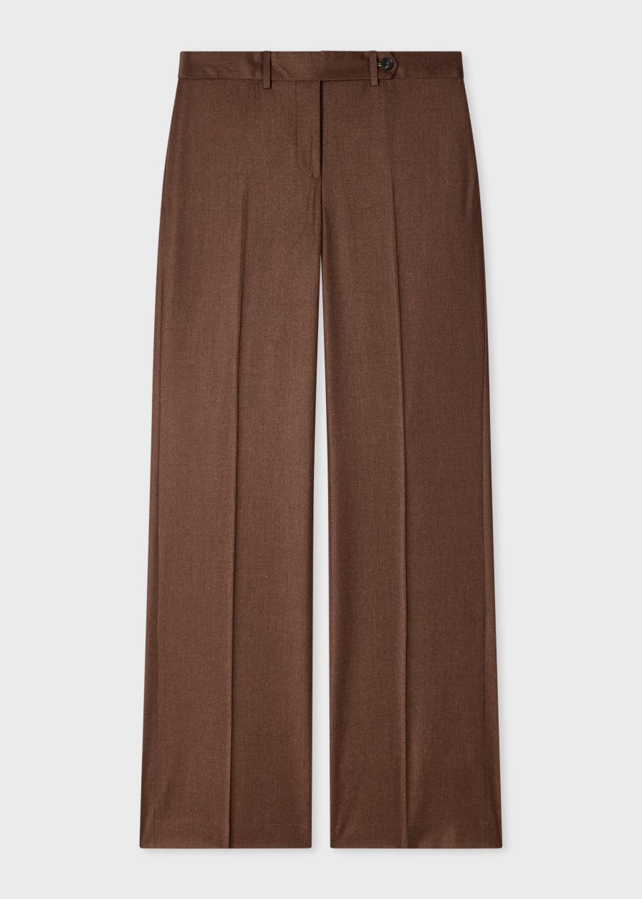 Women's Olive Wool Hopsack Tailored Trousers