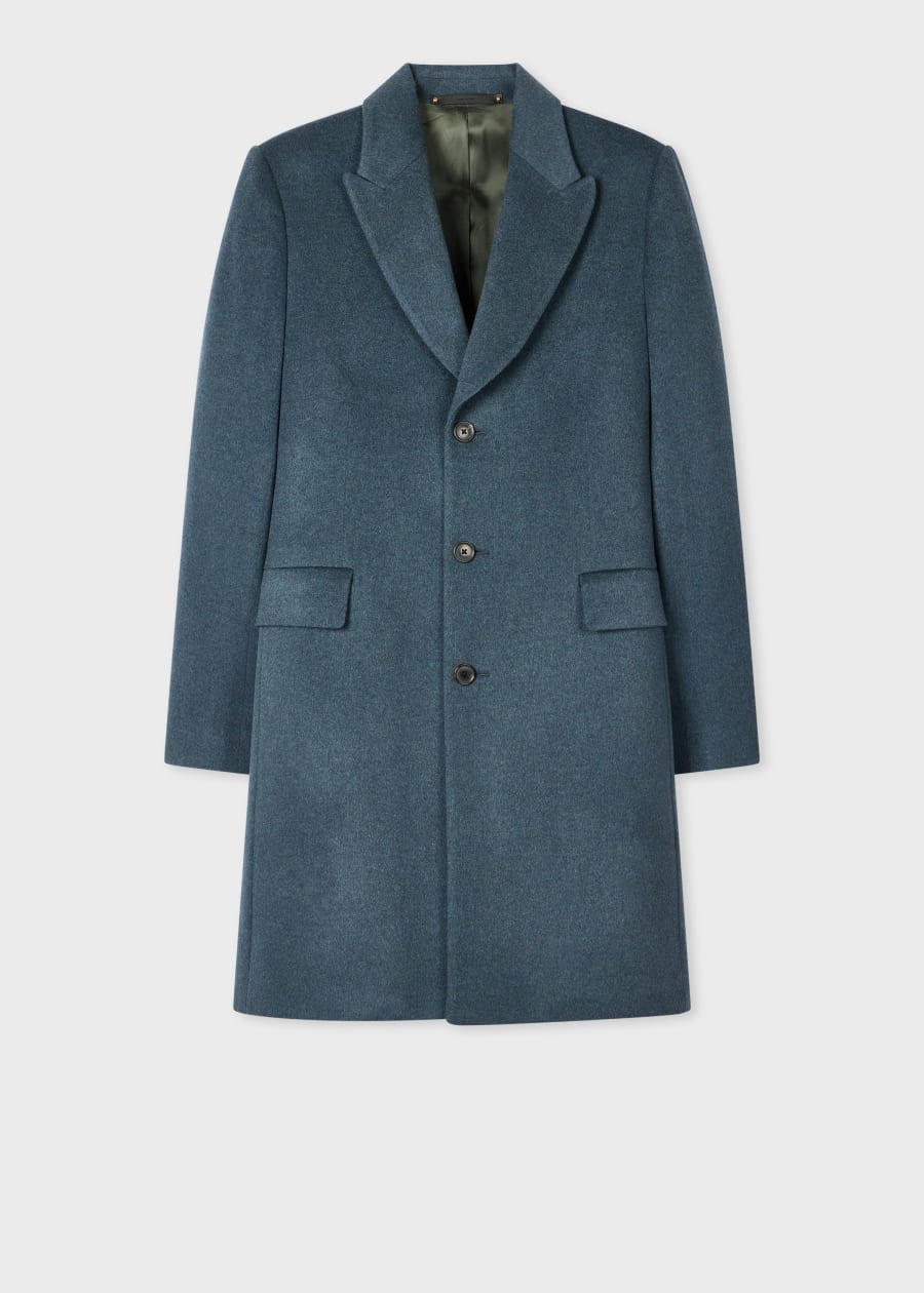 Men's Khaki Wool-Cashmere Epsom Coat