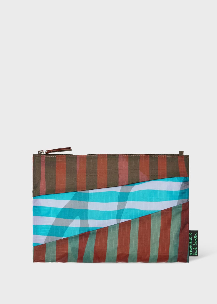Susan Bijl x Paul Smith - Beige Mixed Stripe 'The New Pouch' Large