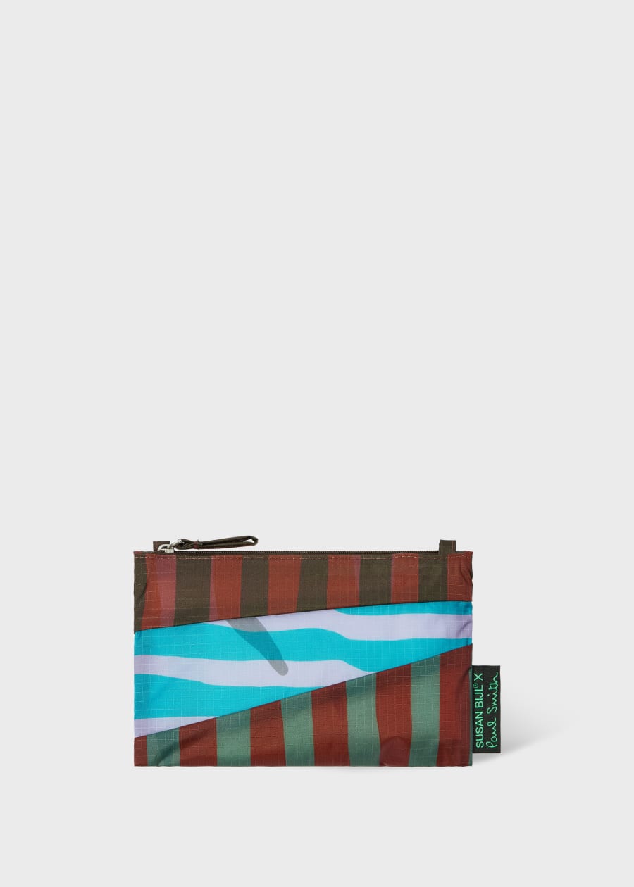 Susan Bijl x Paul Smith - Brown Mixed Stripe 'The New Pouch' Medium