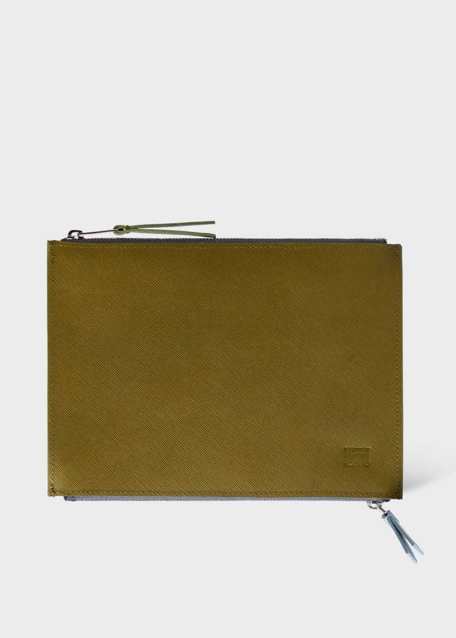 Black 'Signature Stripe' Interior Leather Passport Cover
