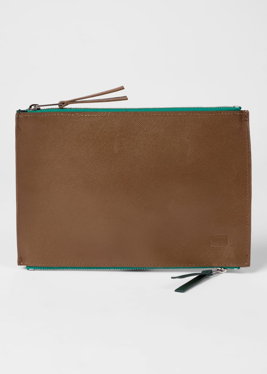 Dark Brown Leather Luggage Tag Paul Smith