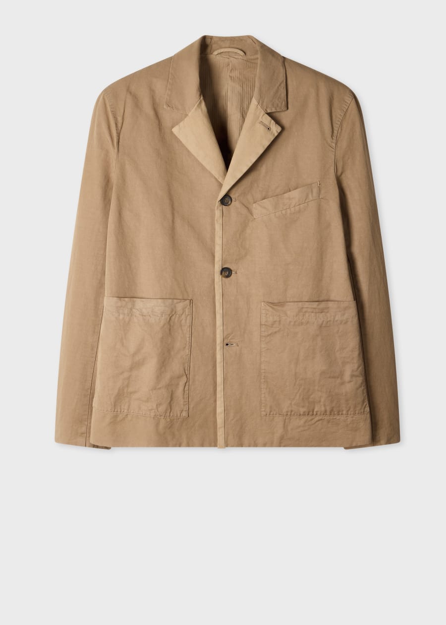 Men's Rust Textured Check Zip Jacket