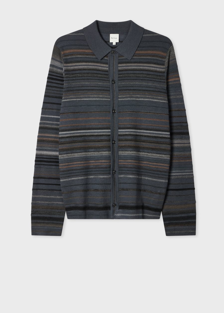 Men's 'Signature Stripe' Merino Wool-Blend Cardigan