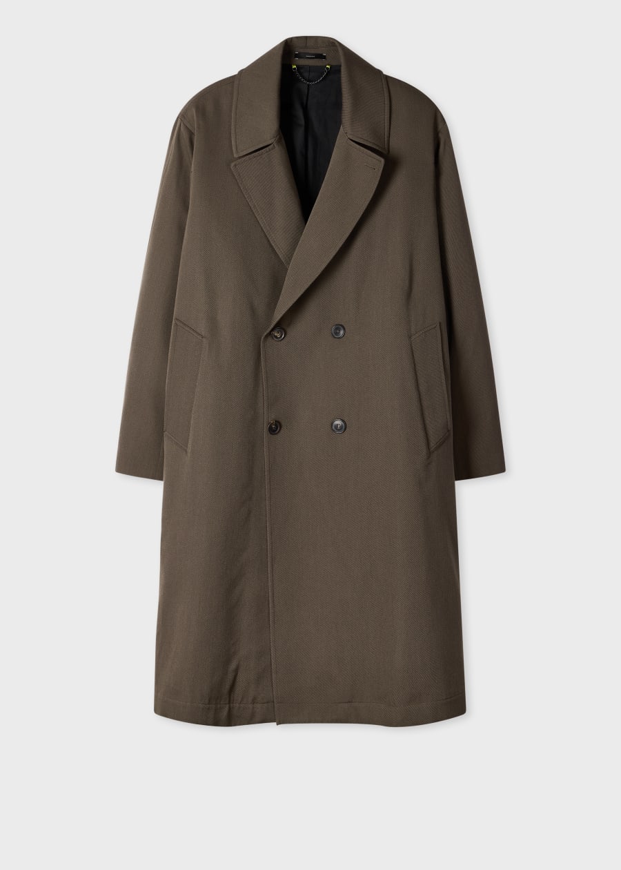 Men's Navy and Brown 'Dream Tweed' Wool-Silk Coat