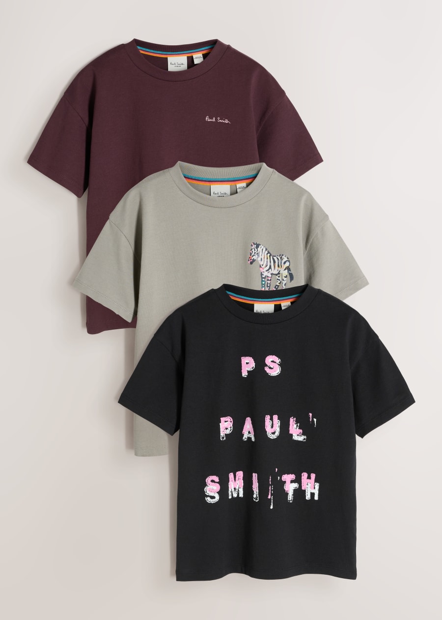 3-13 Years Mixed Zebra Logo T-Shirts 3 Pack