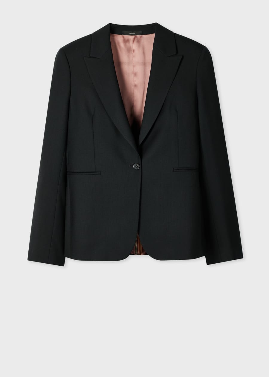 Women's A Suit To Travel In - Black Wool Two-Button Blazer