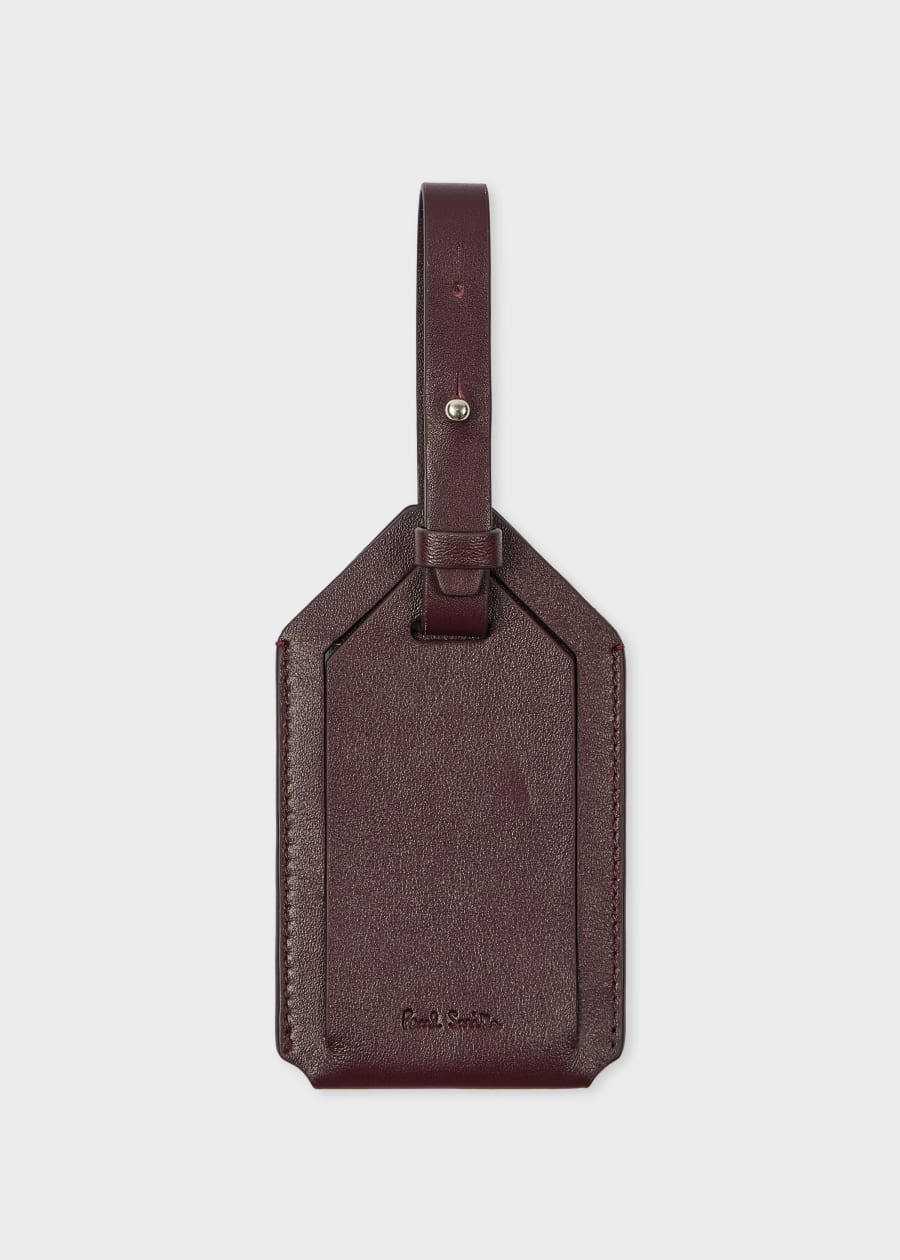Dark Brown Leather Luggage Tag Paul Smith