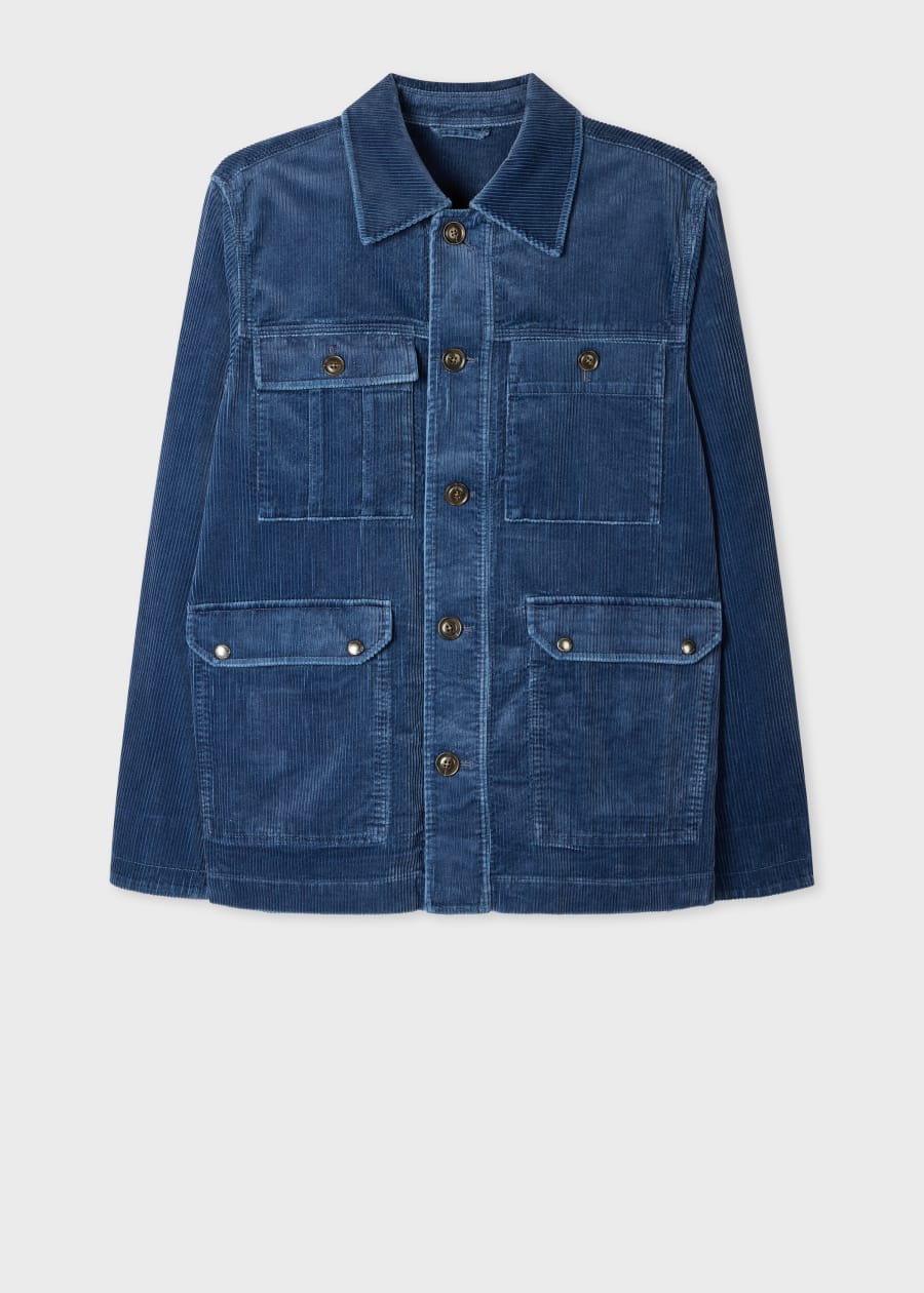 Men's Khaki Garment-Dyed Stretch-Cotton Chore Jacket