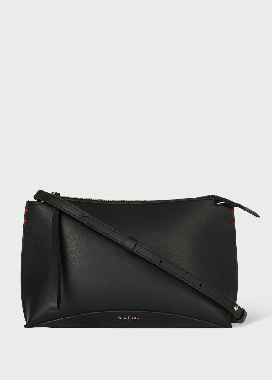 Women's 'Signature Stripe' Trim Leather Slim Folio