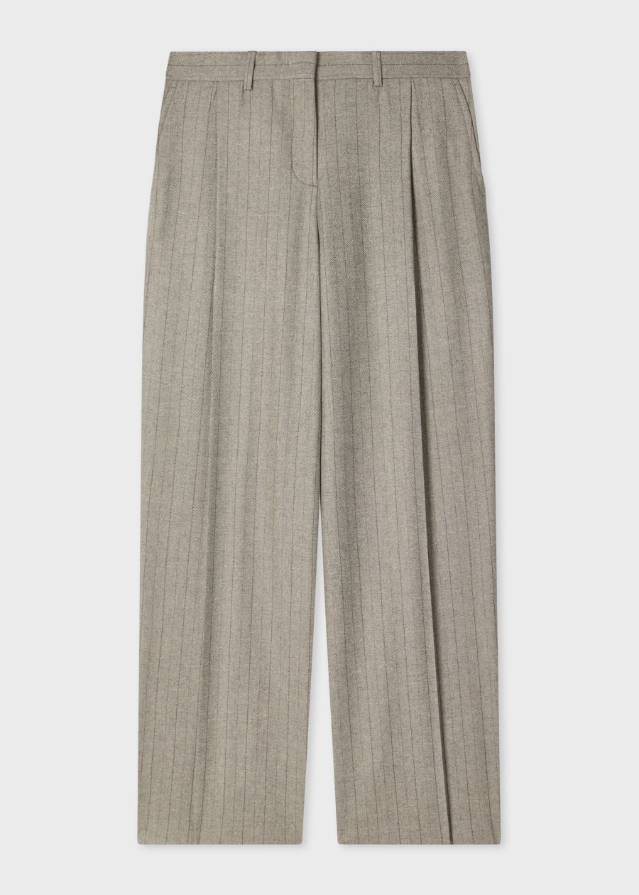 Women's A Suit To Travel In - Black Pleated Wide Leg Wool Trousers