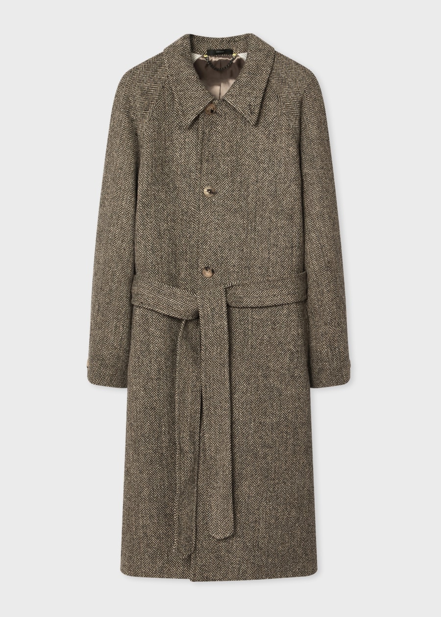 Men's Taupe Wool-Cashmere Overcoat