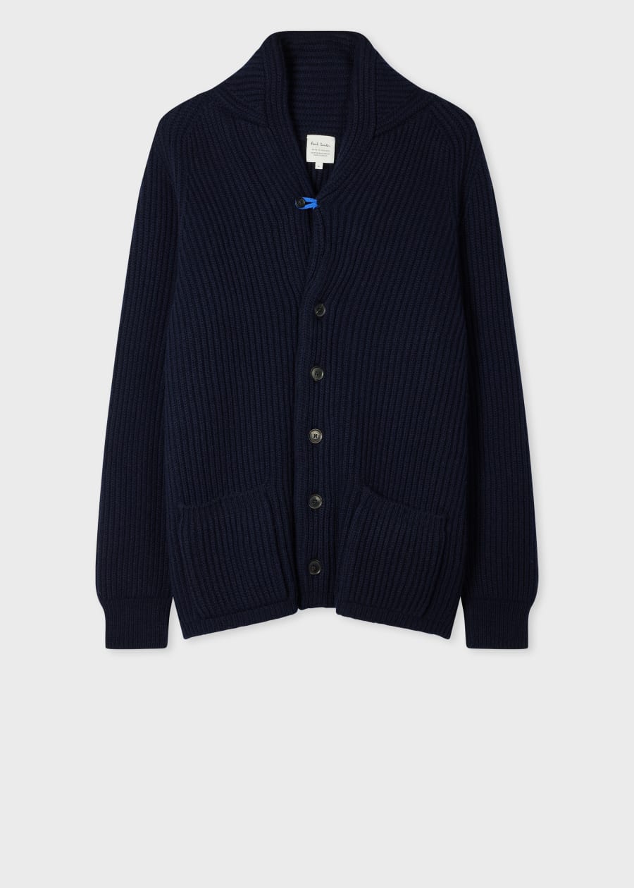 Paul Smith カーディガン ネイビー XL　新品 Men's Mid Brown Cashmere Zip Cardigan