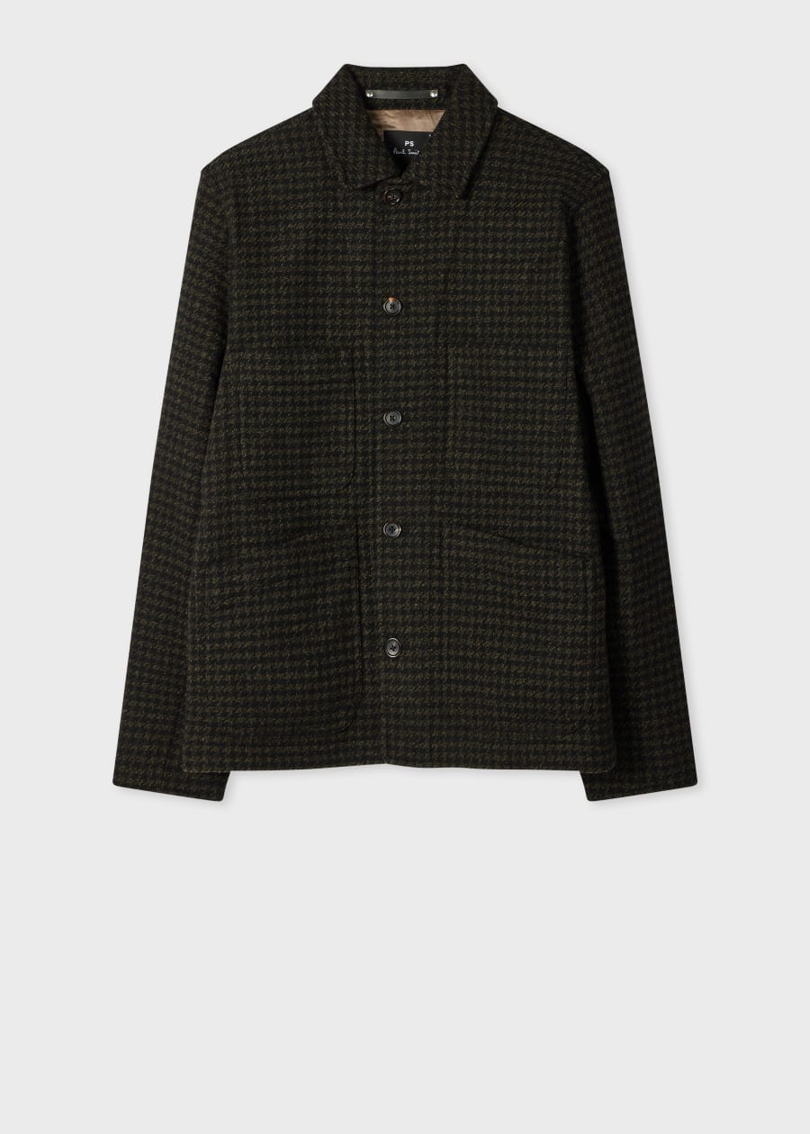 Men's Black Mixed Media Hooded Jacket