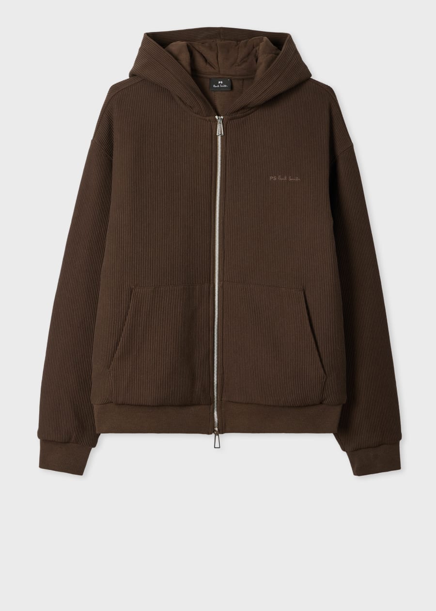 Men's Black Cotton Zip-Front Zebra Logo Hoodie