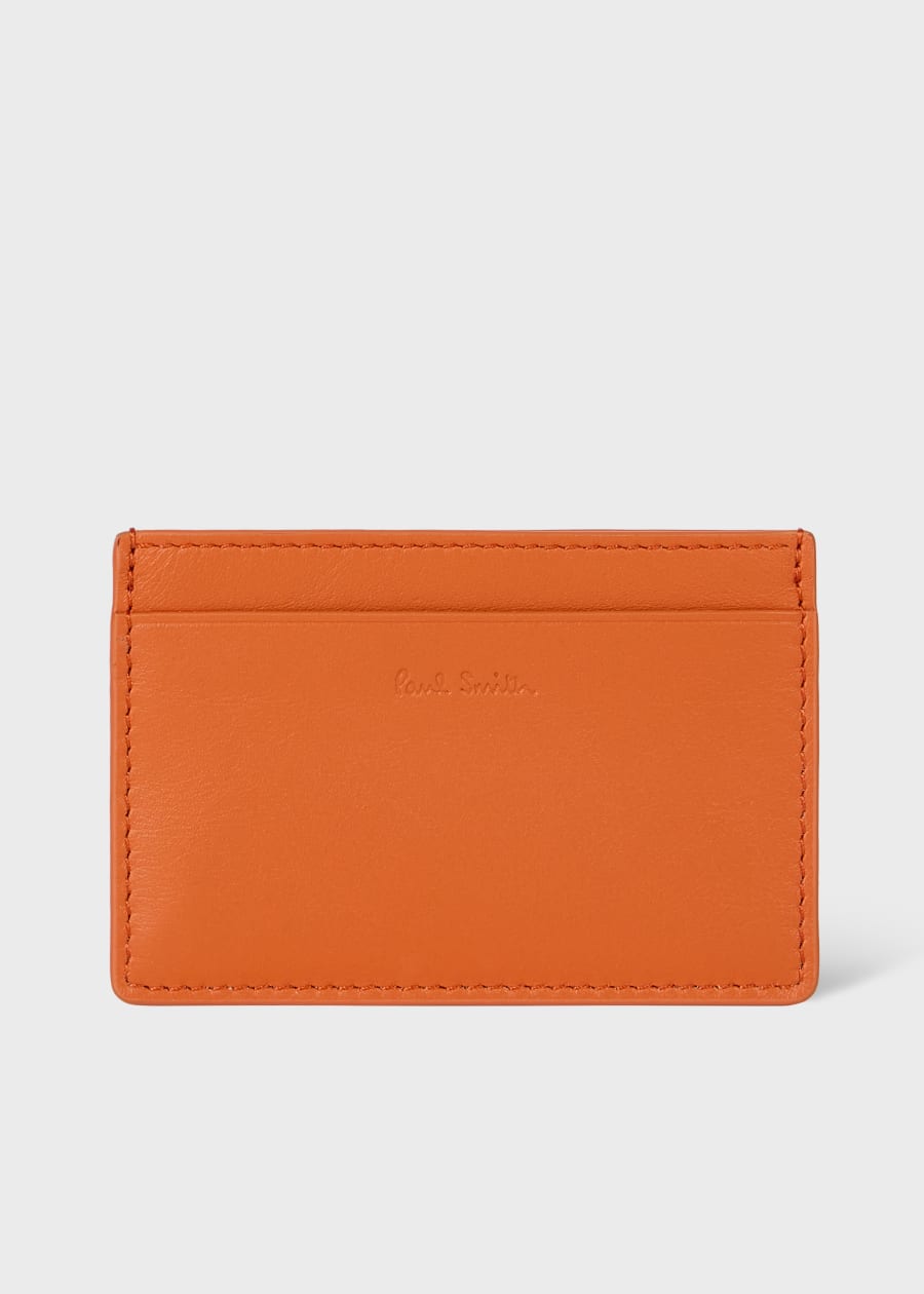 Green Leather 'Signature Stripe' Card Holder