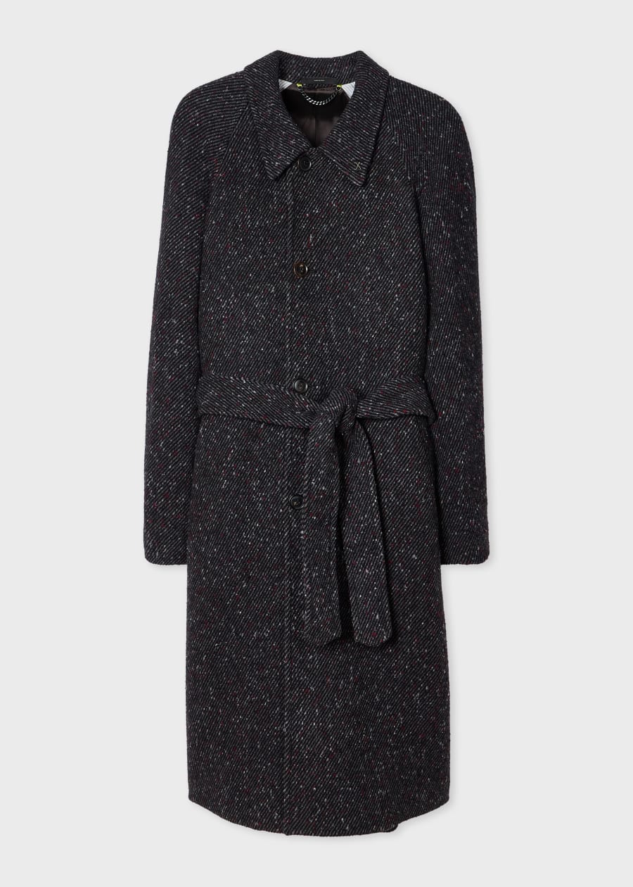 Men's Light Brown Harris Tweed Herringbone Belted Coat